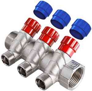 Коллектор с вентилями VALTEC  3/4"х1/2"х3 вых. НР VTc.560.N.0503