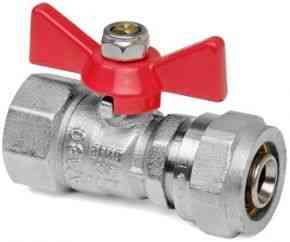 КРАН  шар.  для МП  16х1/2" цанга-ВР бабочка VALTEC VT.342.N.1604