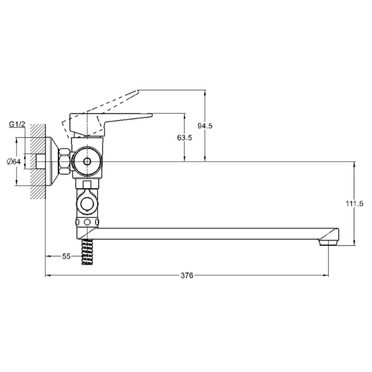 Смеситель для ванны G-Lauf NUD6-A045