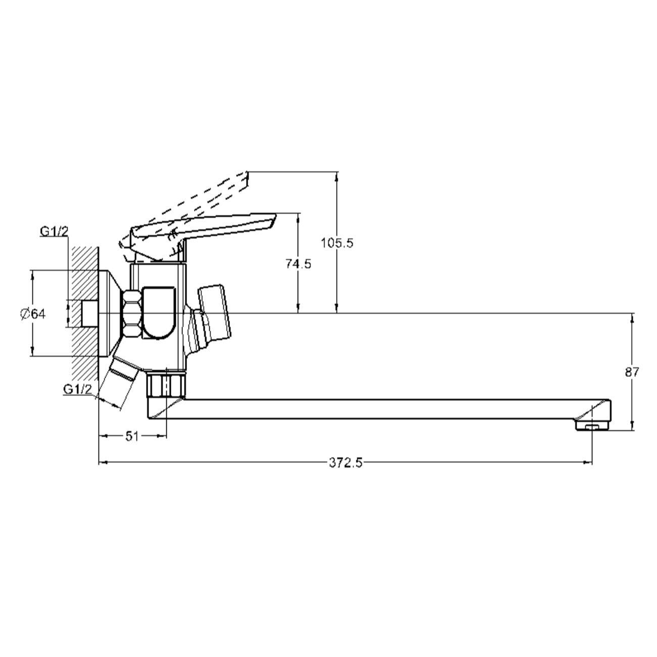 Смеситель для ванны G-Lauf LOF7-A033